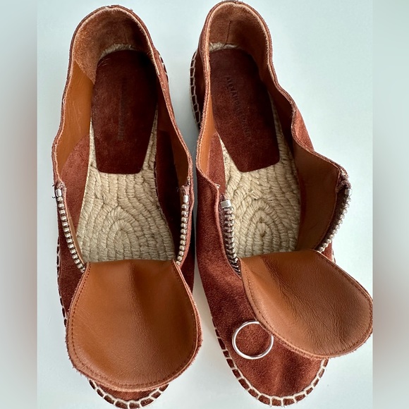 ✨ALEXANDER WANG Devon Front Zip Suede Espadrille Loafers Size 37 - Picture 10 of 10